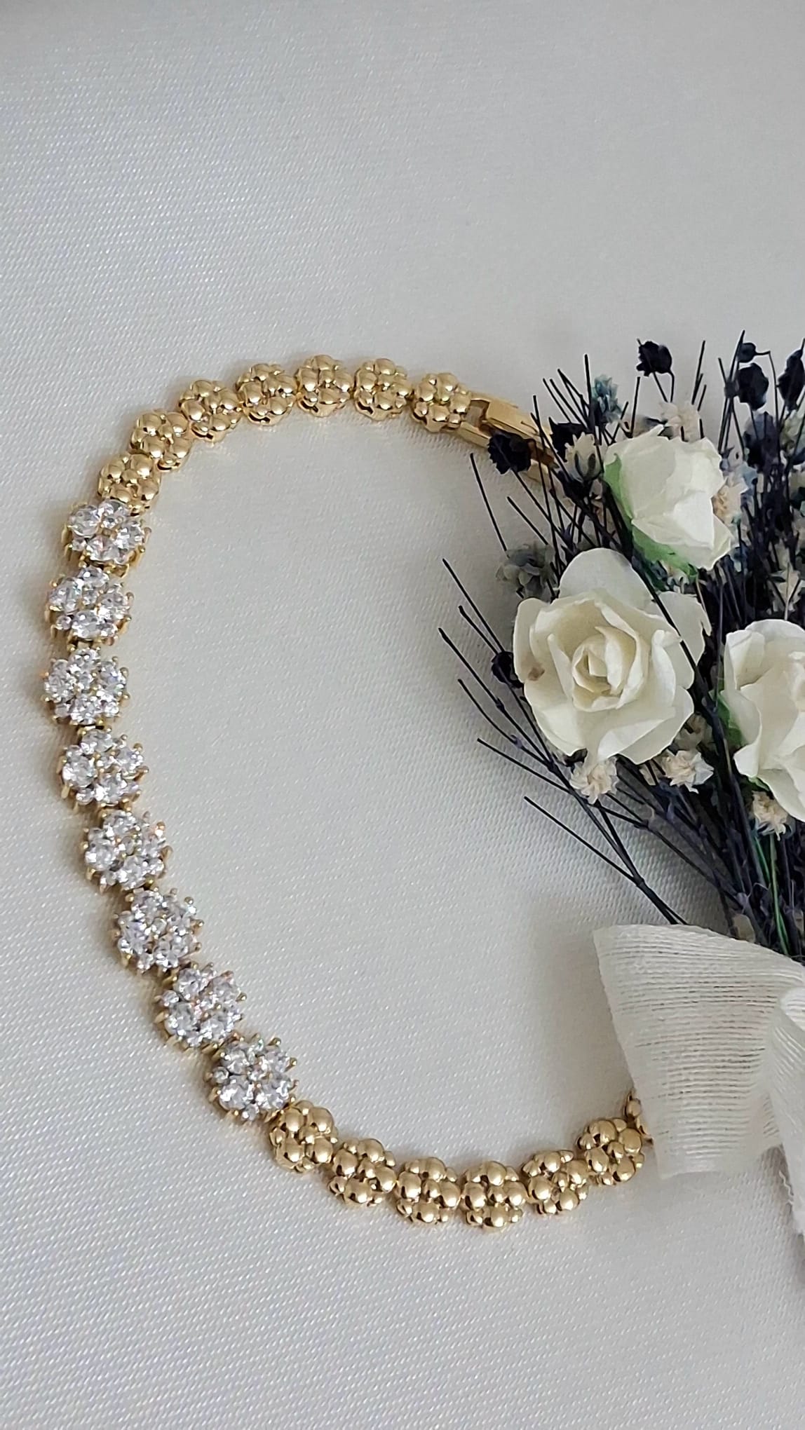 XUPING Bileklik - Çiçek Figürlü Zirkon Taşlı